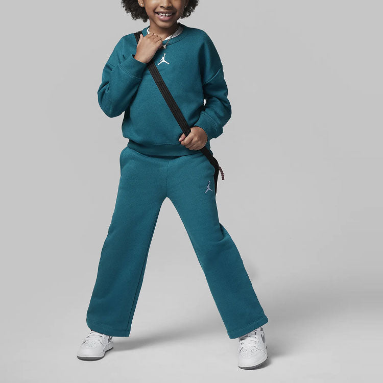 (GS) Air Jordan Essential Crew Sweatshirt 'Green' 35C387-U9C