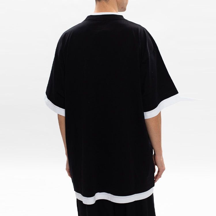 Balenciaga Layered T-shirt Oversized 'Black White' 644693TIVG61070
