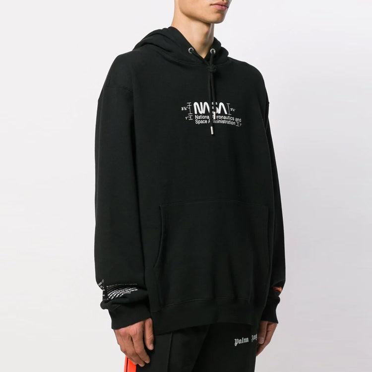 HERON PRESTON x NASA Raglan Facts Crossover hooded Long Sleeves Unisex Black HMBB004F198080181001