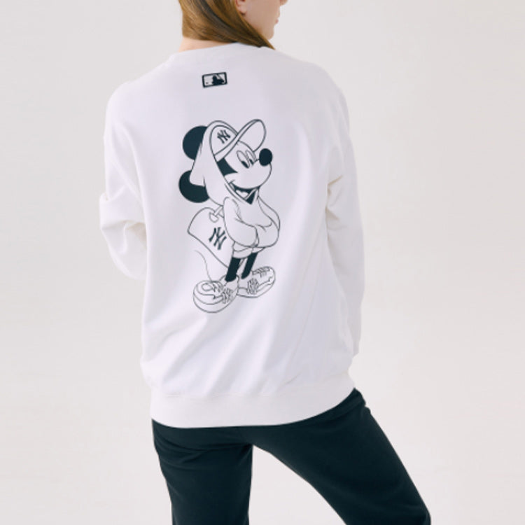 MLB Disney Mickey Crossover Long Sleeves Loose Unisex White 31MTK2011-50I