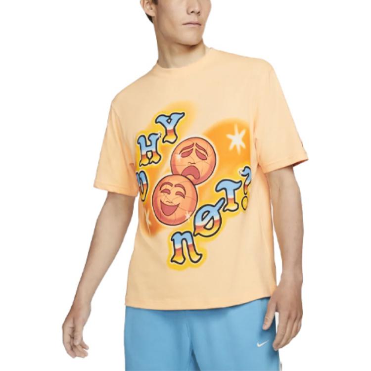 Air Jordan 'why Not' Round Neck Cotton Printing Short Sleeve Orange DO2506-734