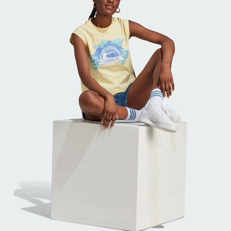 (WMNS) adidas Island Club Sleeveless Graphic Tee 'Yellow' IT8150