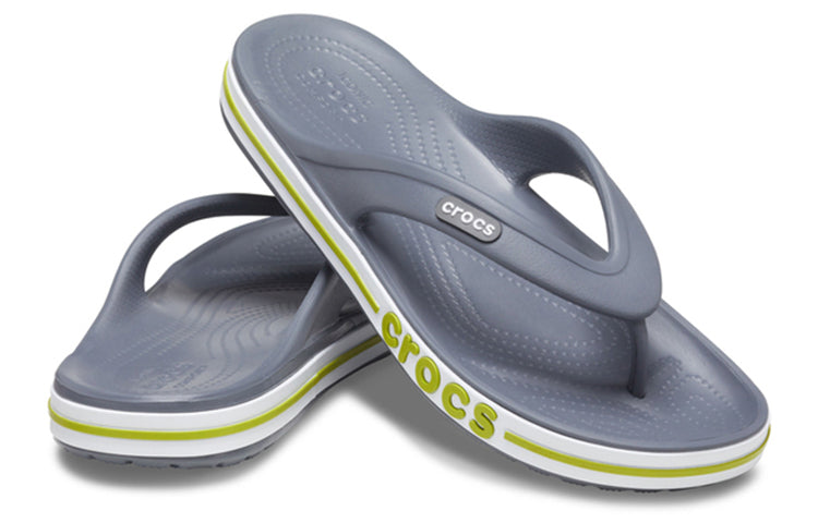 Crocs Bayaband Flip Non-Slip Wear-Resistant Casual Gray Green Slippers 'Grey Green' 205393-0A3