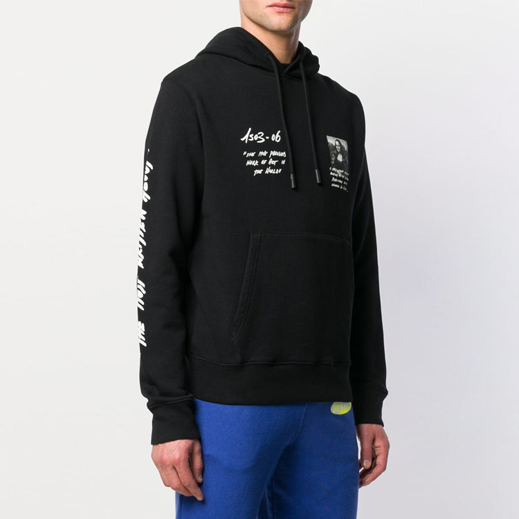 Off-White MENS SS19 Virgil Abloh Mona Lisa Hooded Sweatshirt Black OMBB034S190030051020