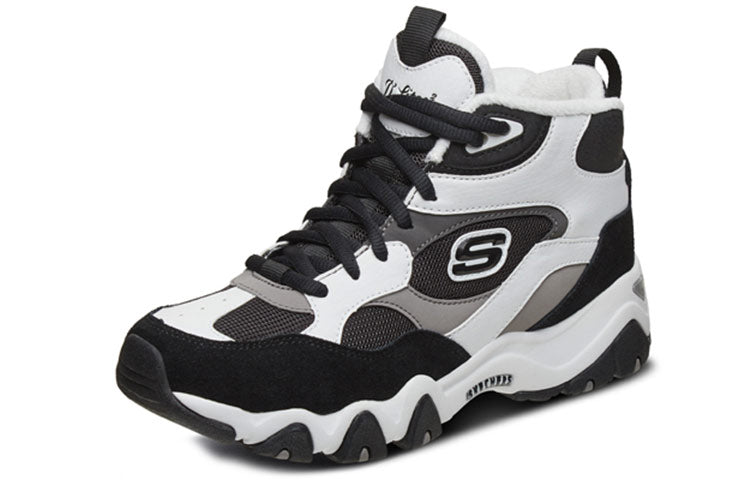 (WMNS) Skechers D'Lites 2.0 High-Top Running Shoes Black/White 88888382-BKW