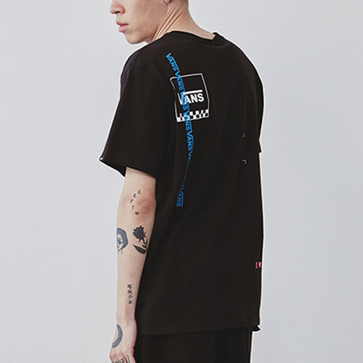 Men's Vans Logo Printing Round Neck Short Sleeve Black VN0A4P43BLK