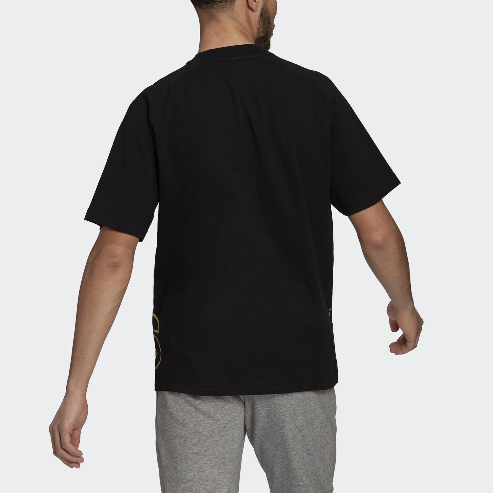 adidas U Big Logo T Sports Stylish Printing Round Neck Short Sleeve Black GU4291