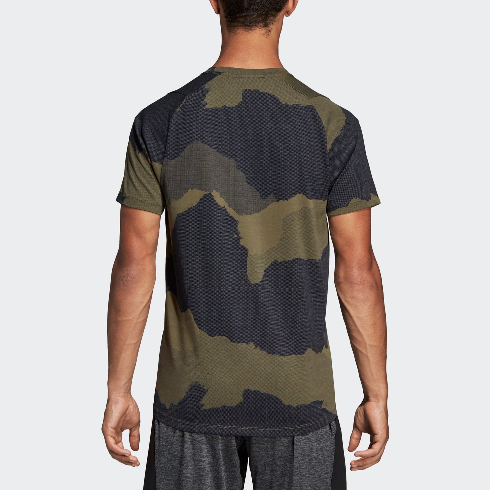 adidas Fl_tec Gf Cam Camouflage Casual Sports Breathable Short Sleeve Black DU0907