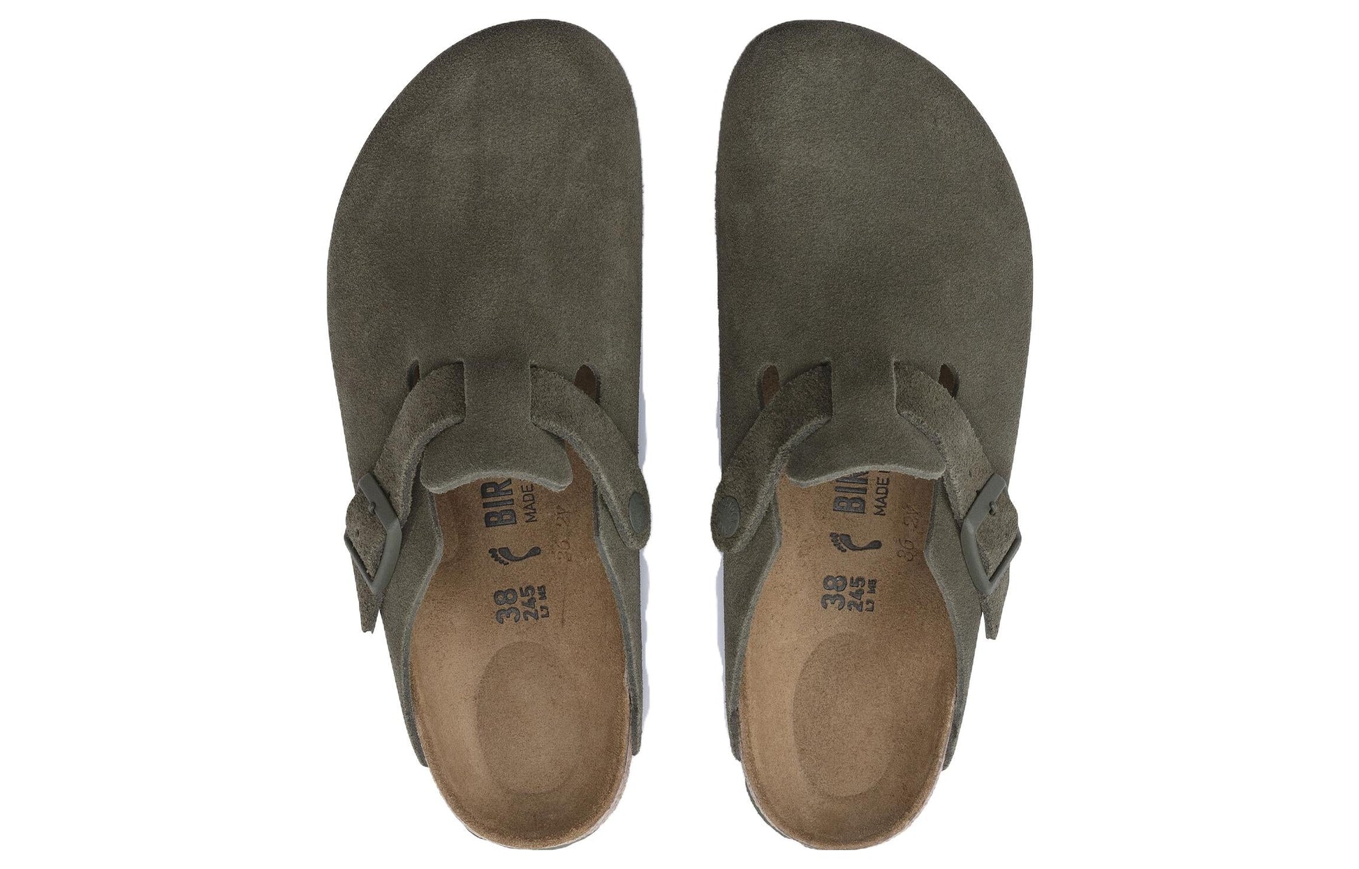 Birkenstock Boston Suede Leather Narrow Fit 'Thyme' 1024714