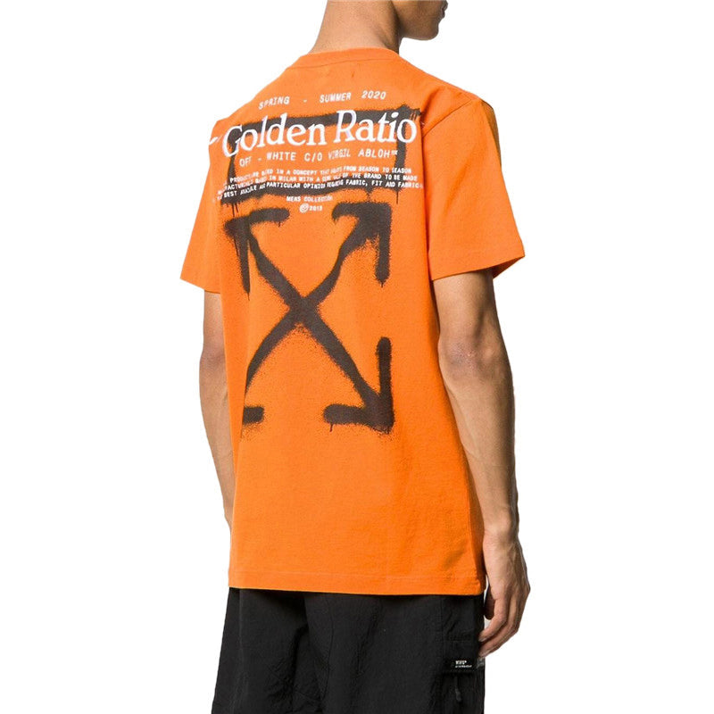 Off-White Cotton Printing Short Sleeve Orange OWOMAA027R201850091910