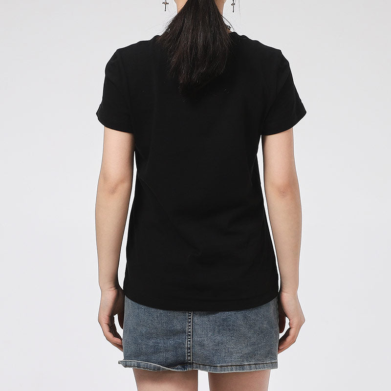(WMNS) PUMA Logo Printing Round-neck Black 532281-01