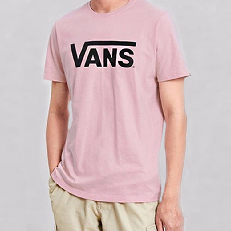Vans Classic Logo Print Short Sleeve Couple Style Pink VN0A4MM6SYC
