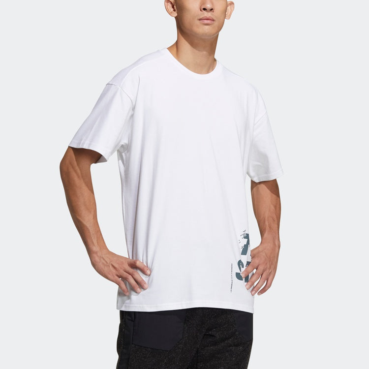 adidas Alphabet Printing Casual Round Neck Short Sleeve White GL8710