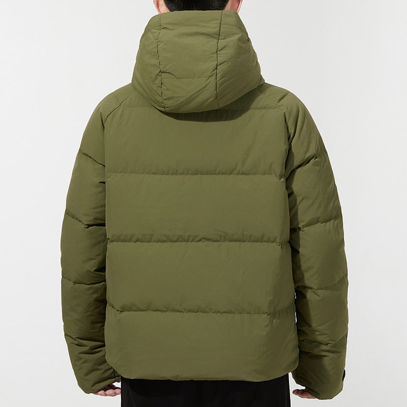 adidas Big Baffle Jkt Casual Sports Adjustable hooded down Jacket Green GT6535