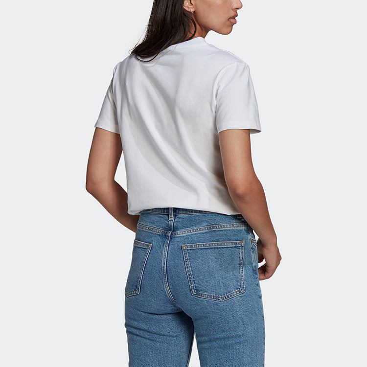 (WMNS) adidas originals Trefoil Tee Logo Printing Sports Round Neck Short Sleeve White T-Shirt GN2899