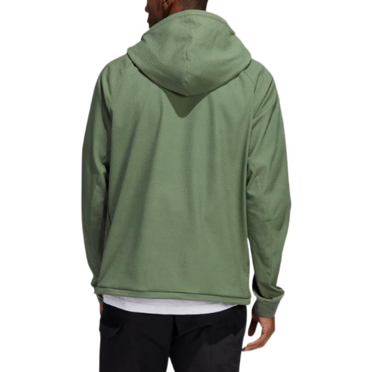 Men's adidas Solid Color Logo Long Sleeves Pullover Green HN0635