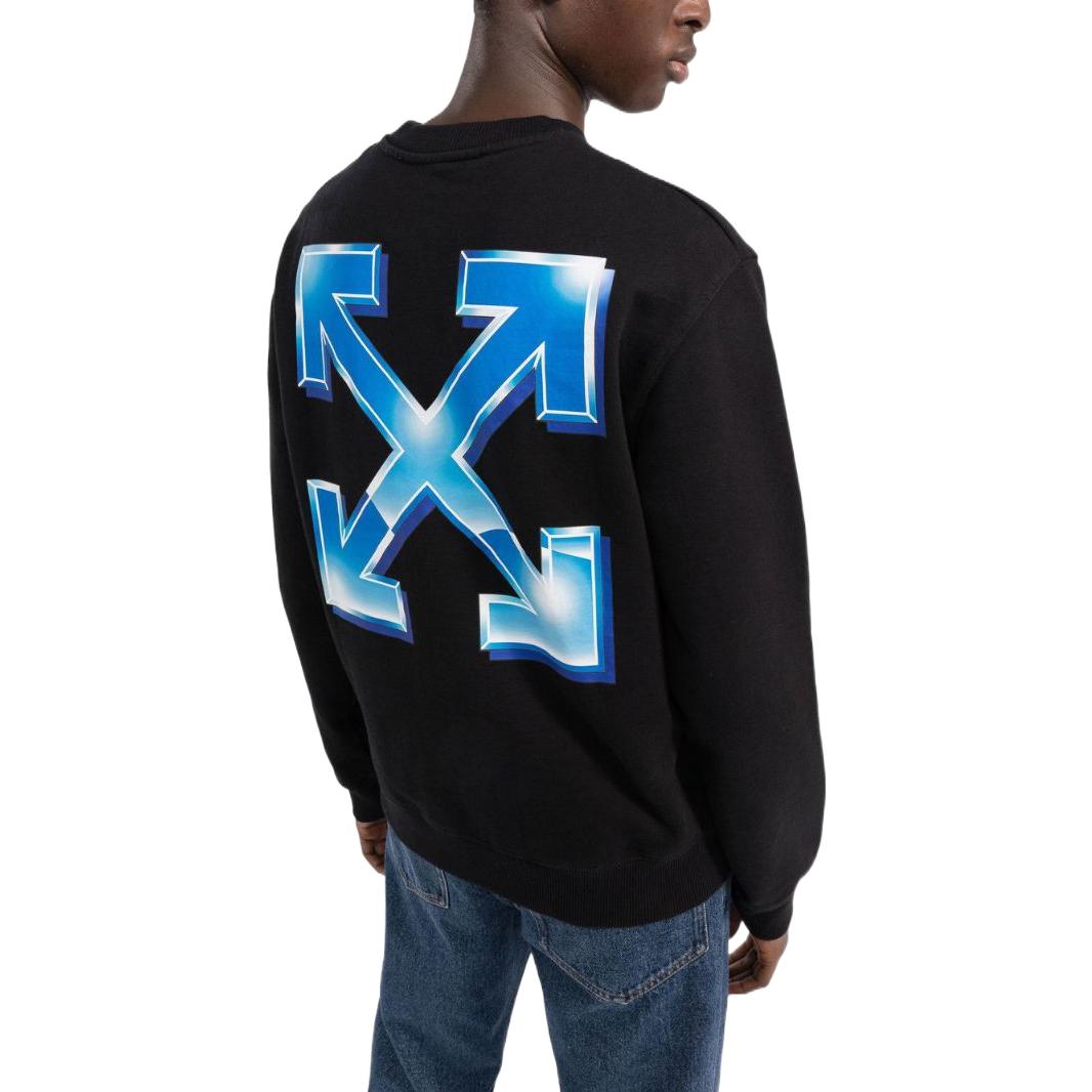 Men's Off-White SS22 Arrow Pattern Logo Round Neck Black OMBA057S22FLE00410391039