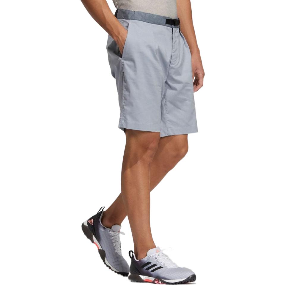 Men's adidas Solid Color Lacing Straight Casual Shorts Silver GM0814