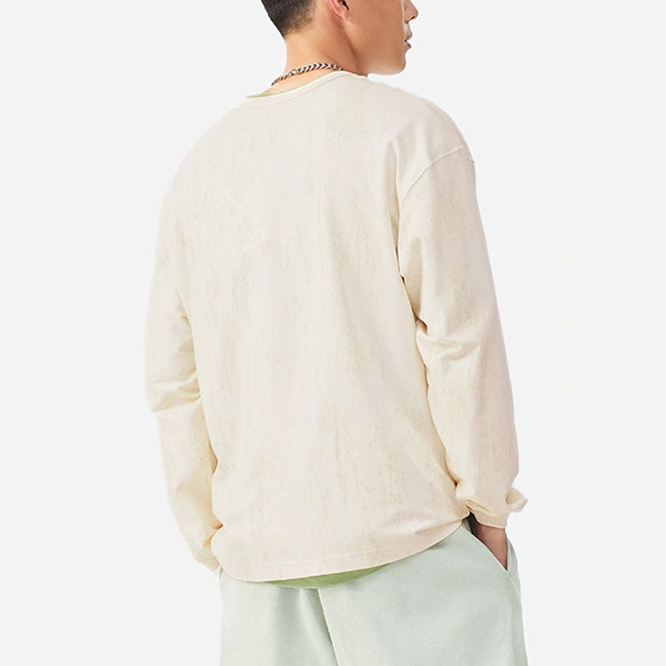 Li-Ning Alphabet Printing Loose Sports Round Neck 'Creamy White' AHSS147-1