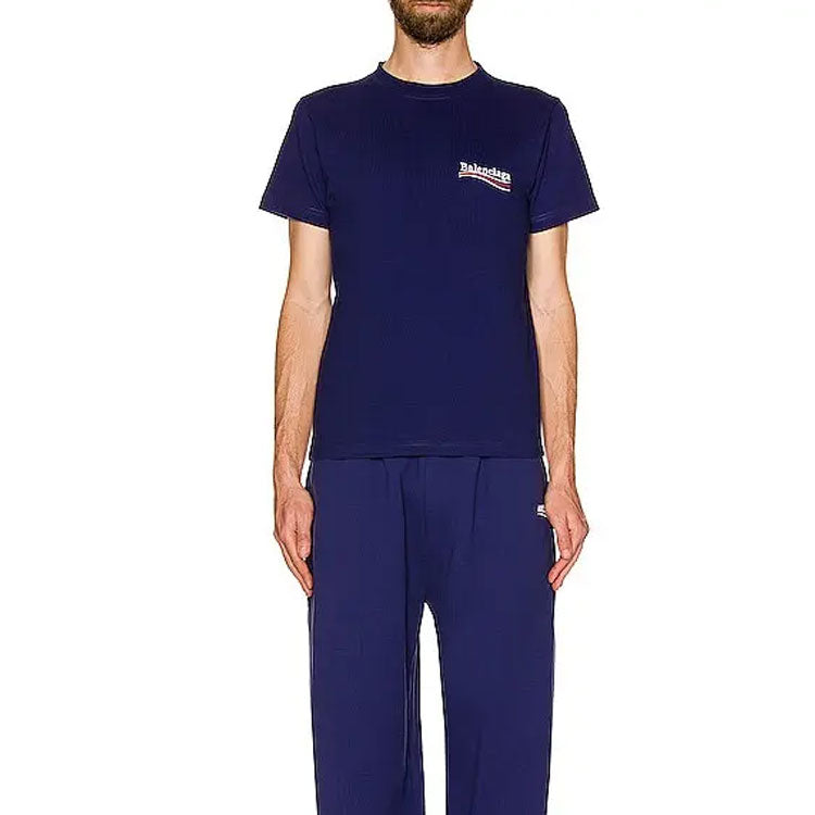 Balenciaga Political Campaign T-Shirt Medium Fit 'Pacific Blue White' 620967TKVJ11195