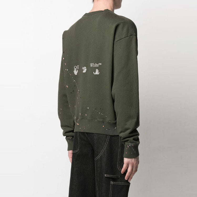 Off-White Men's SS21 Sports Sweatshirt Oversize Green OMBA035S21FLE0075701