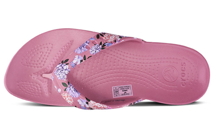 (WMNS) Crocs Kadee Printing Flip-Flops Pink 206190-9A5