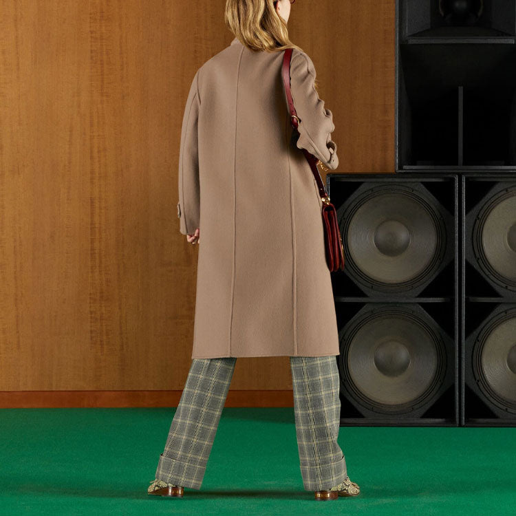 (WMNS) Gucci Reversible GG Wool Coat 'Camel Beige' 695094-ZAIYP-2296