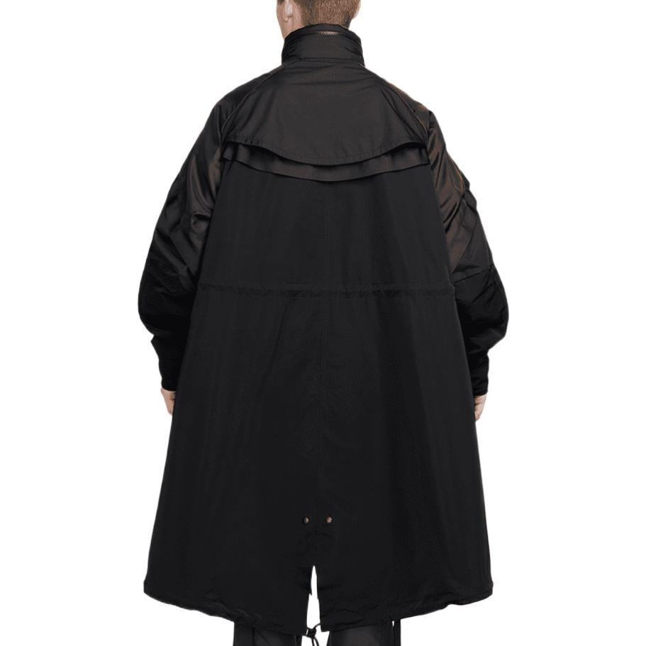 Nike x sacai Funnel-Neck Oversized-Fit Shell Trench Jacket 'Black' DQ9027-010