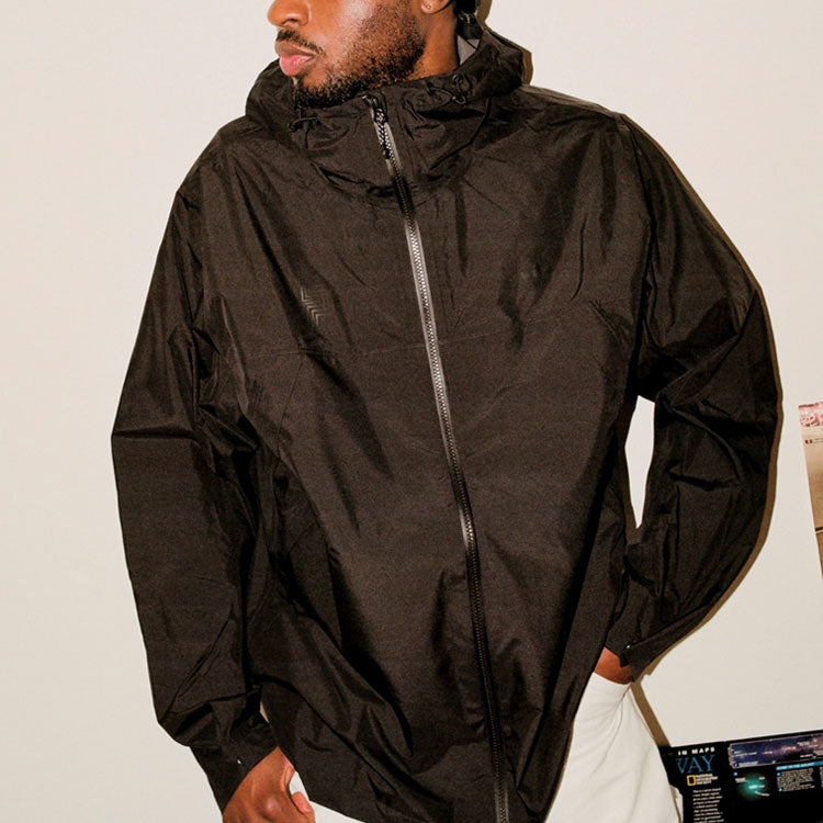 adidas originals Paradigm Shell Solid Color Sports Hooded Jacket Black HF8108