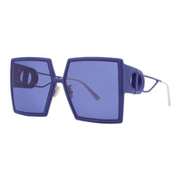 DIOR Metal Square Sunglasses Women's Blue