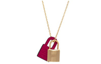 HERMES O'Kelly Leather, Metal Necklaces Women's