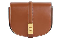 CELINE Cow Leather Portable Crossbody Bag Shoulder Bag Women's Tawny