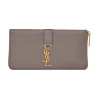 SAINT LAURENT Calfskin Wallet Women's Umber