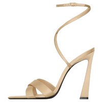 SAINT LAURENT Corinne One Strap Sandals 11cm Women's Beige