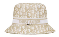 DIOR Cotton Metal Polyester Polypropylene Bucket Hats Women's Beige