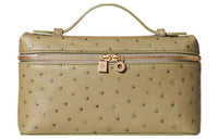 Loro Piana ExtraPocket Ostrich Leather Handbag Shoulder Bag Crossbody Bag Regular Women's Tea Green