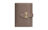HERMES Bearn Epsom Calfskin Wallet Women's 18 Etoupe Elephant Gray