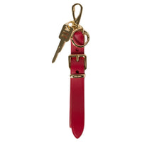 MIU MIU Leather Keychains Unisex Red