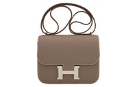 HERMES Constance Epsom Leather Shoulder Bag Crossbody Bag Mini Women's 18 Etoupe Elephant Gray