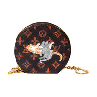 LOUIS VUITTON Cow Leather Coin Purse Women's Brown/Multicolor