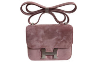 HERMES Constance Suede Shoulder Bag, Crossbody Bag Mini Women's 5T Rose