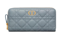 DIOR Caro Soft Calfskin Wallet Women's Cloud Blue