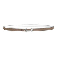 HERMES Calfskin Leather Belts Women's Brown White -