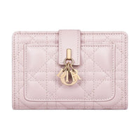 DIOR Lambskin Wallet Women's Light Pink
