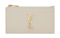 SAINT LAURENT Lambskin Wallet Women's Ecru