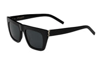 SAINT LAURENT Plastic Acetate Irregular Shape Sunglasses Unisex Black