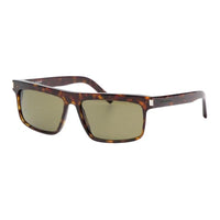SAINT LAURENT PVC Polyvinyl Chloride Rectangular Sunglasses Women's Tortoiseshell