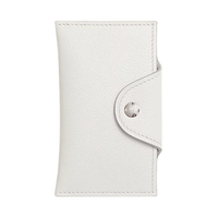HERMES Evercolor Leather Card Holder Women's 0U New White