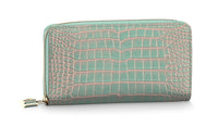 LOUIS VUITTON Zippy High-Gloss Alligator Leather Wallet Women's Green