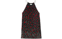 SAINT LAURENT Sleeveless Dresses Women's Black Red